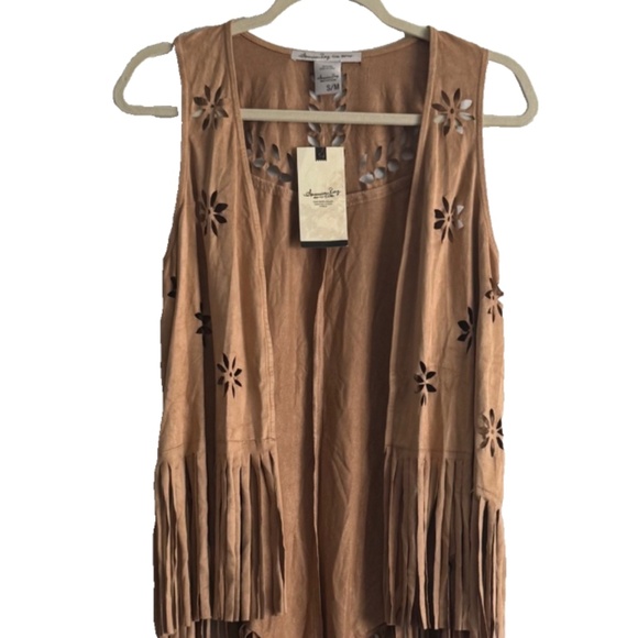 American Rag Jackets & Blazers - American Rag Faux Suede Fringe Vest